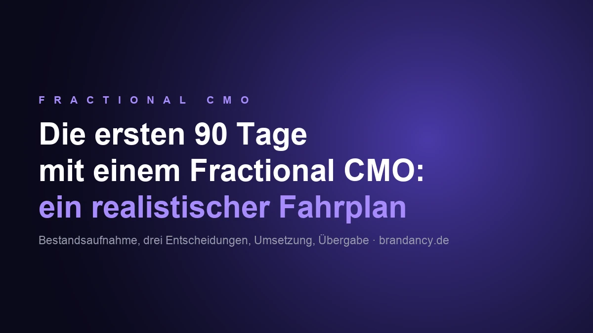 Die ersten 90 Tage mit einem Fractional CMO: ein realistischer Fahrplan