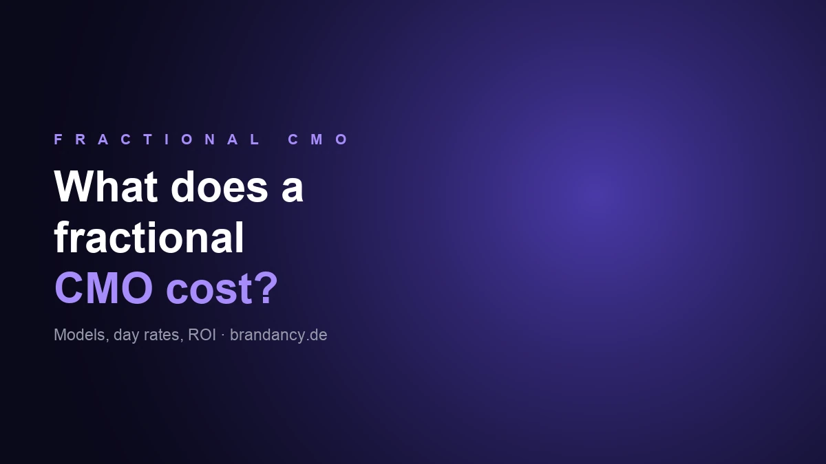 What does a fractional CMO cost — models, day rates and ROI