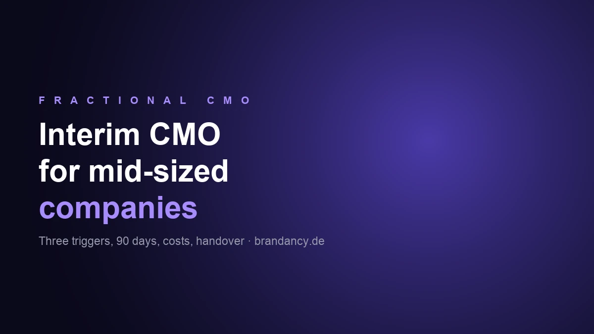 Interim CMO for mid-sized companies: when full time on a fixed term is the better choice