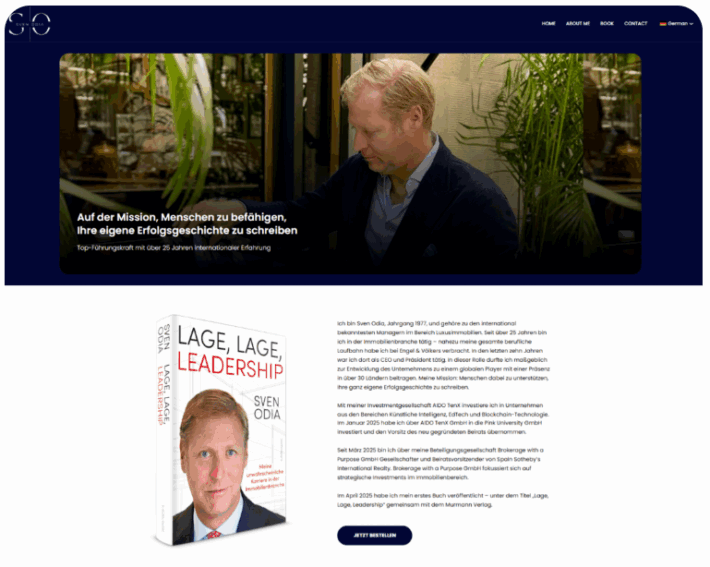 Sven Odia Homepage Projekt Umsetzung